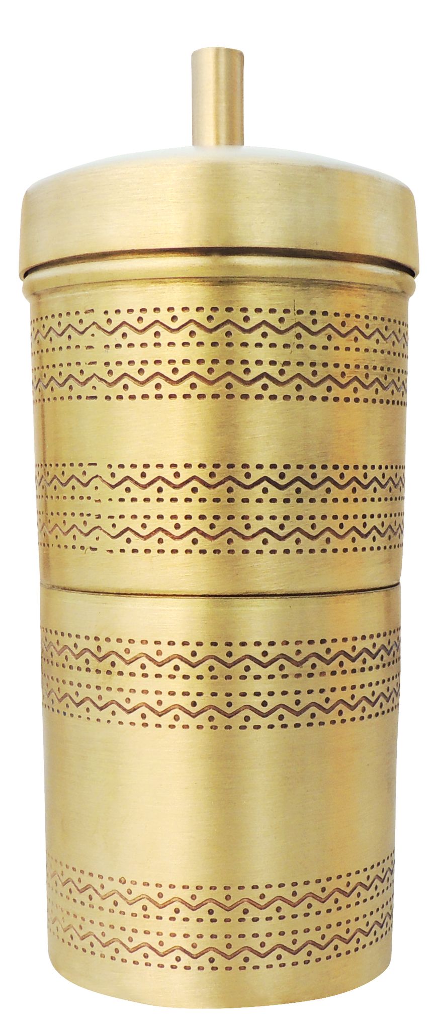 Brass Coffee Filter - 2.6*2.6*6.5 Inch, 400 ML (BC179 D)