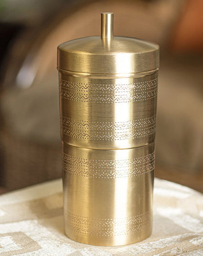 Brass Coffee Filter - 2.6*2.6*6.5 Inch, 400 ML (BC179 D)