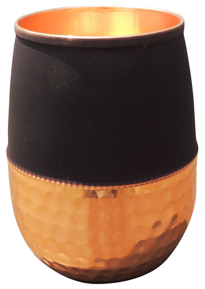Copper Damru Glass Black - 3*3*4 Inch (BC183 B)