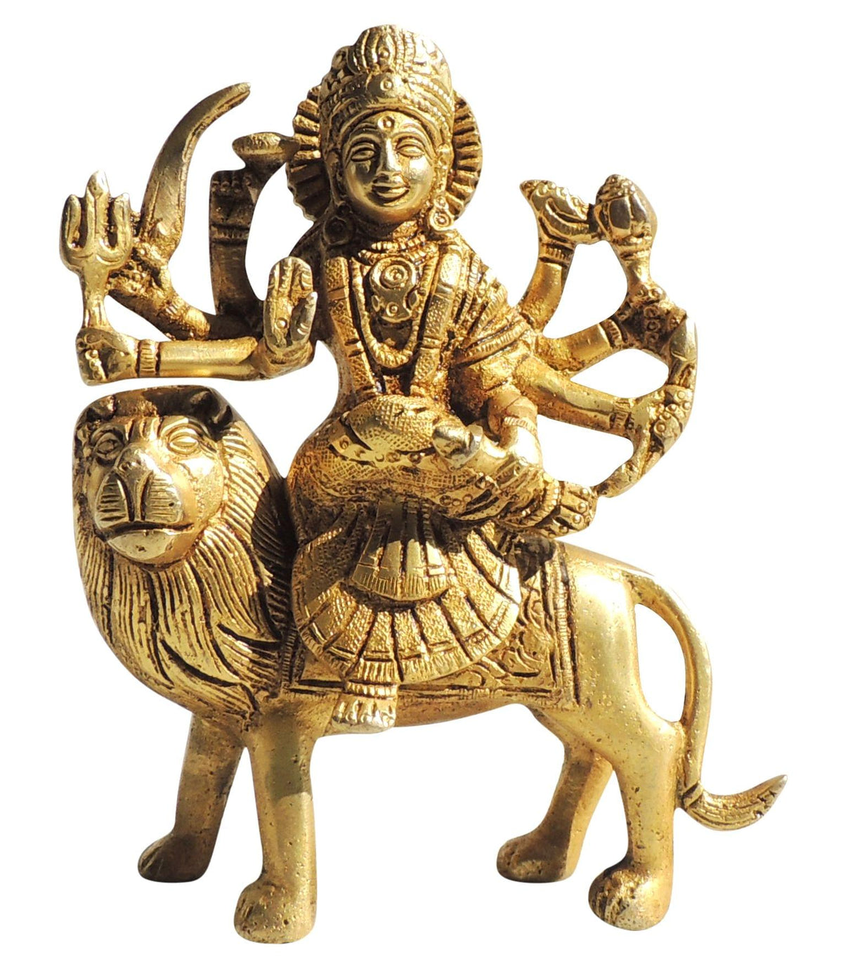 Brass Showpiece Durga Ji With Super Fine Finish God Idol Statue - 5x2x6 Inch (BS021)
