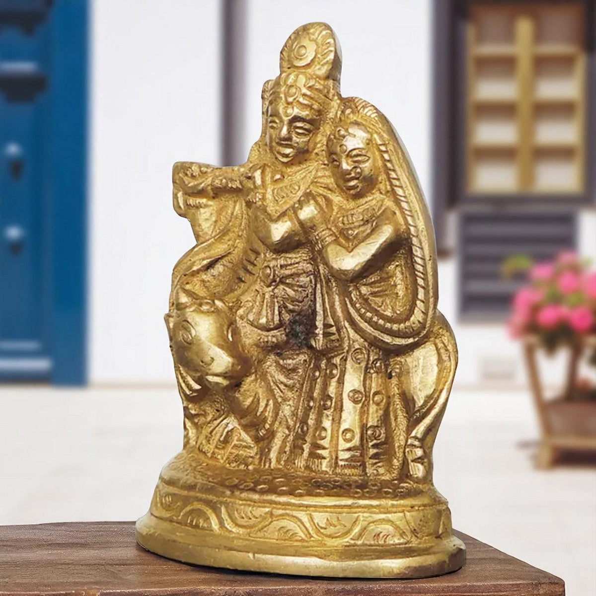 Brass Radha Krishna Cow-1.5*0.6*2.8 (BS026 B)