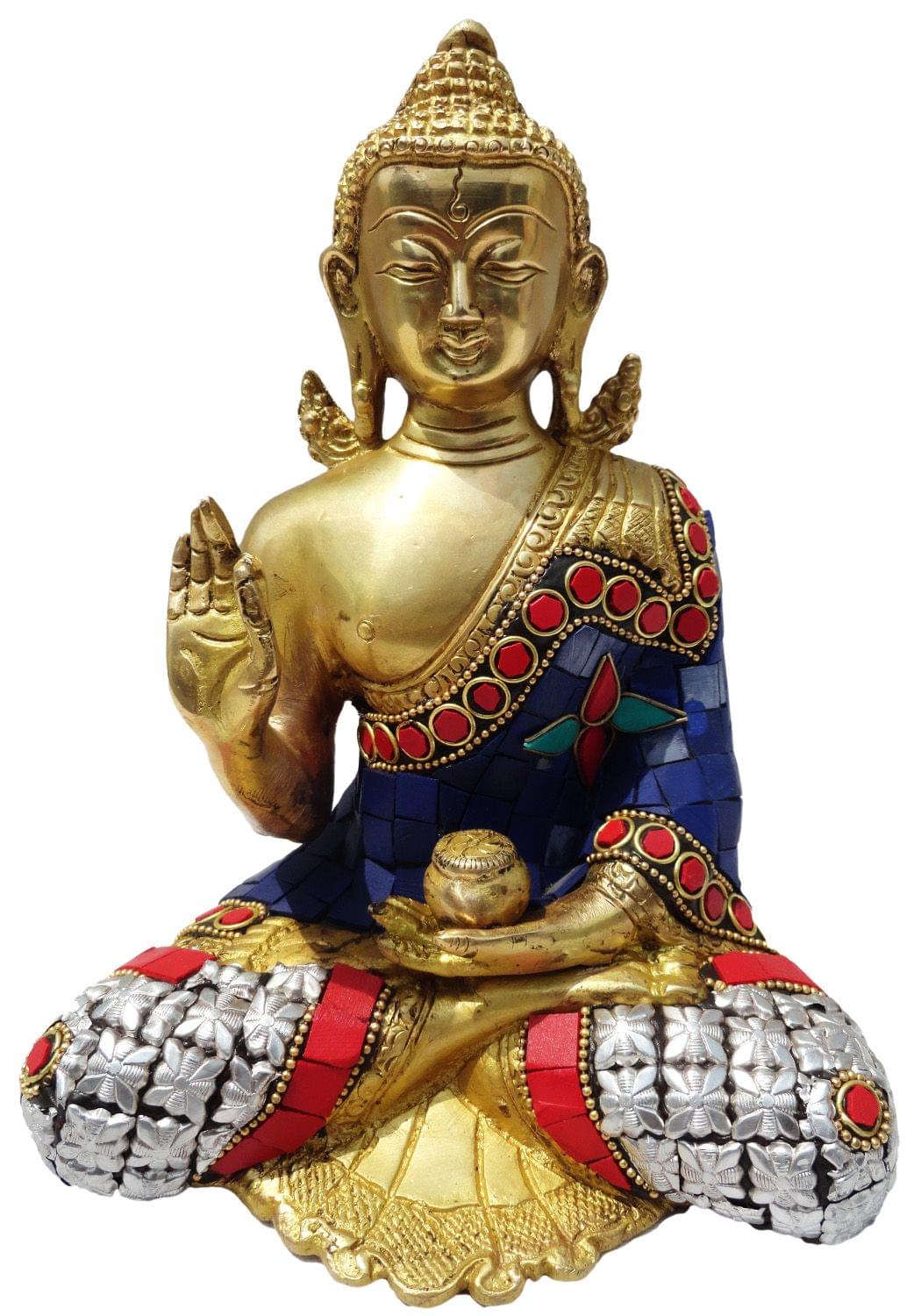 Brass Showpiece Budha Statue - 5.5*4*8 Inch (BS084)