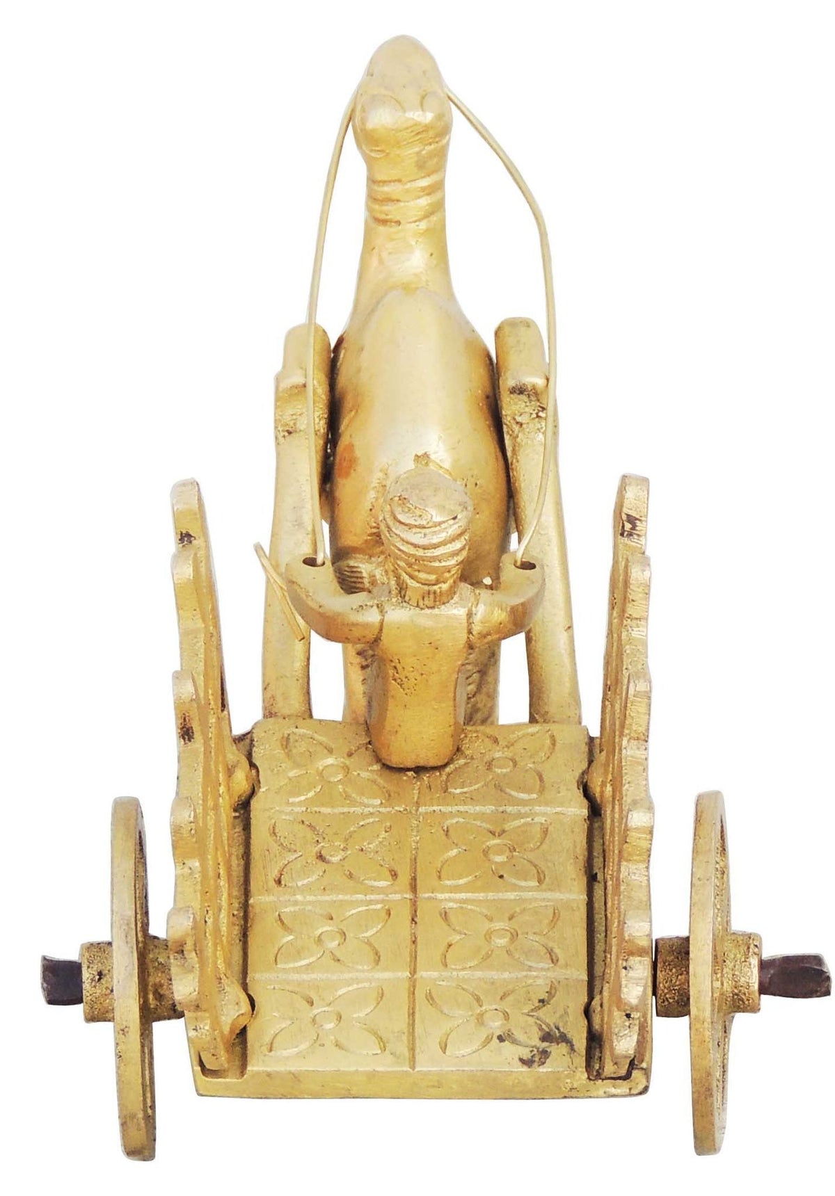 Brass Showpiece Camel Cart Without Roof Statue - 5.11*2.75*2.36 Inch (BS088)