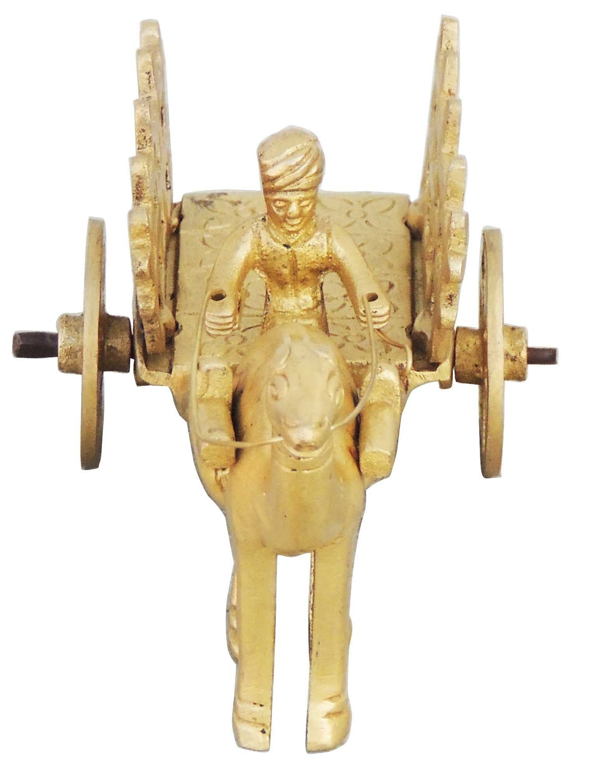 Brass Showpiece Camel Cart Without Roof Statue - 5.11*2.75*2.36 Inch (BS088)