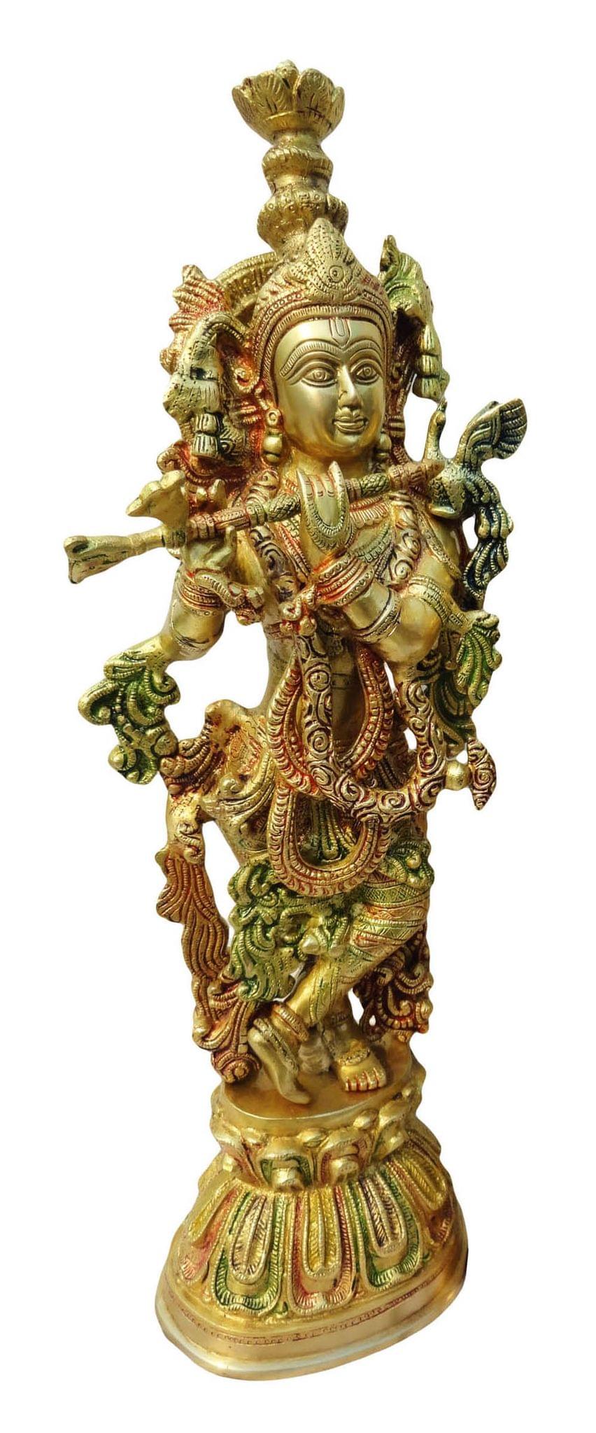 Brass showpiece Krishna Idol - 7*5*22 Inch (BS092 K)