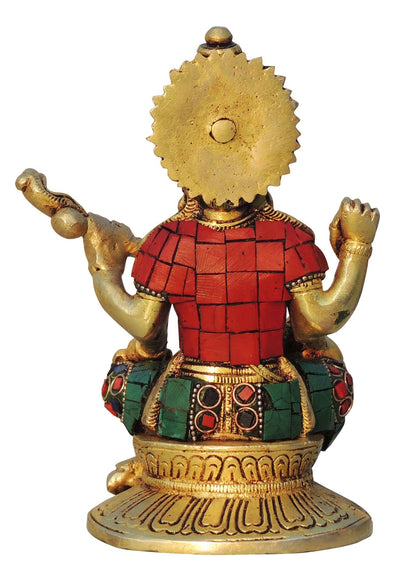 Brass Showpiece Saraswati ji idol statue with Stone finish - 4.5*2.6*6.5 Inch (BS1006 S)
