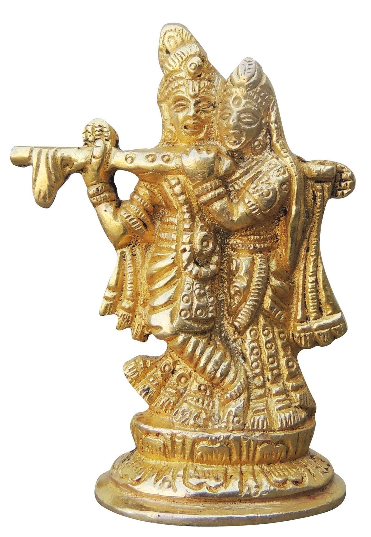 Brass Showpiece Radha Krishna God Idol Statue  - 2.2*1.2*3 inch (BS1007 A)