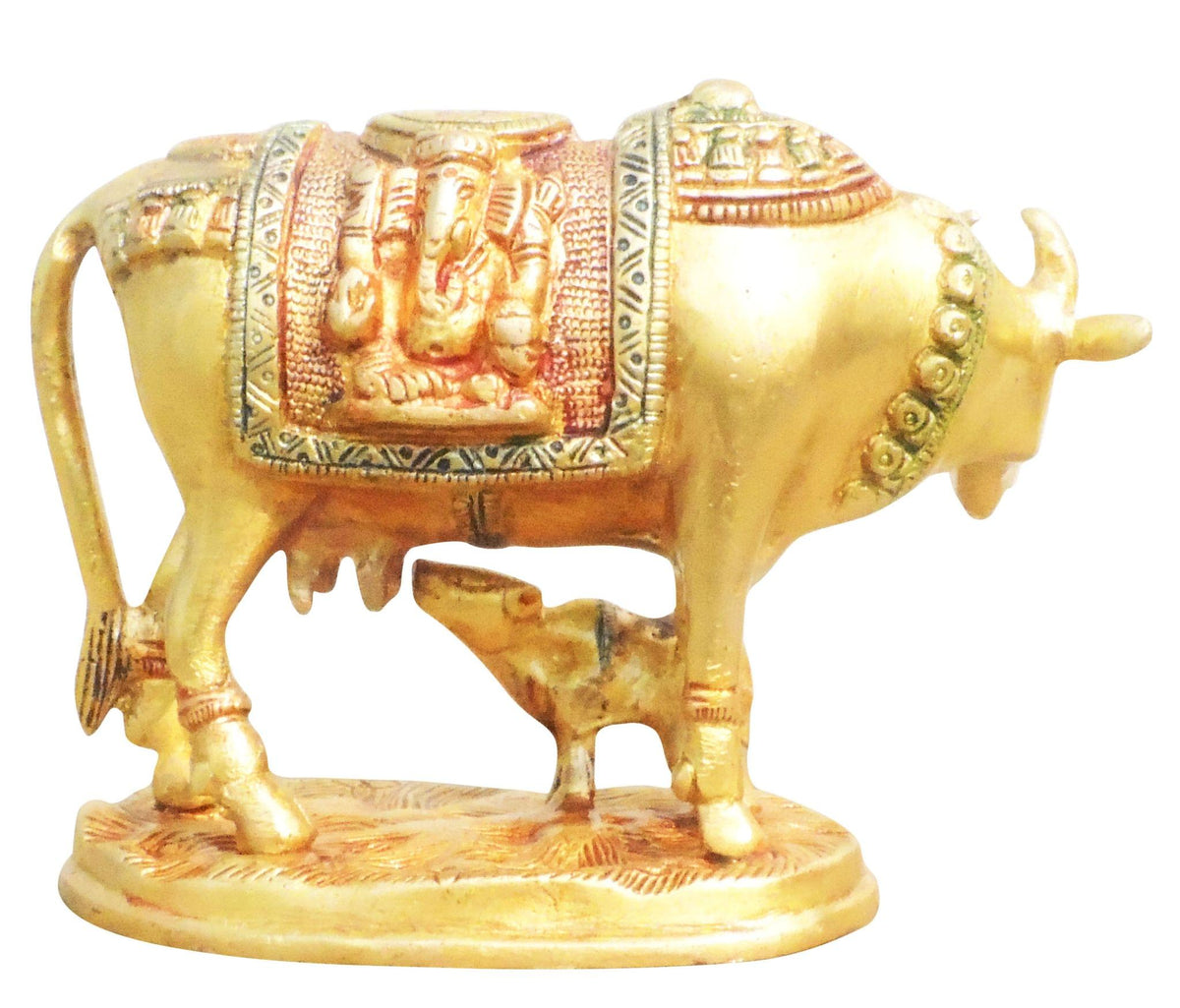 Brass Showpiece Cow With Calf Statue - 6.6*3.2*4 inch (BS1012 A)