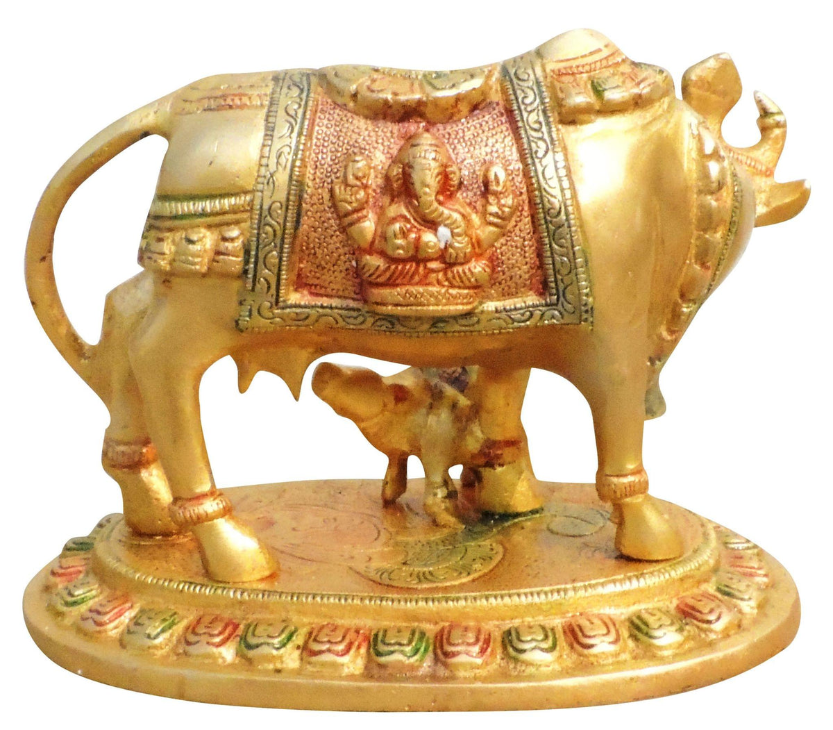Brass Showpiece Cow With Calf Statue - 7*4.4*4.8 inch (BS1014 A)