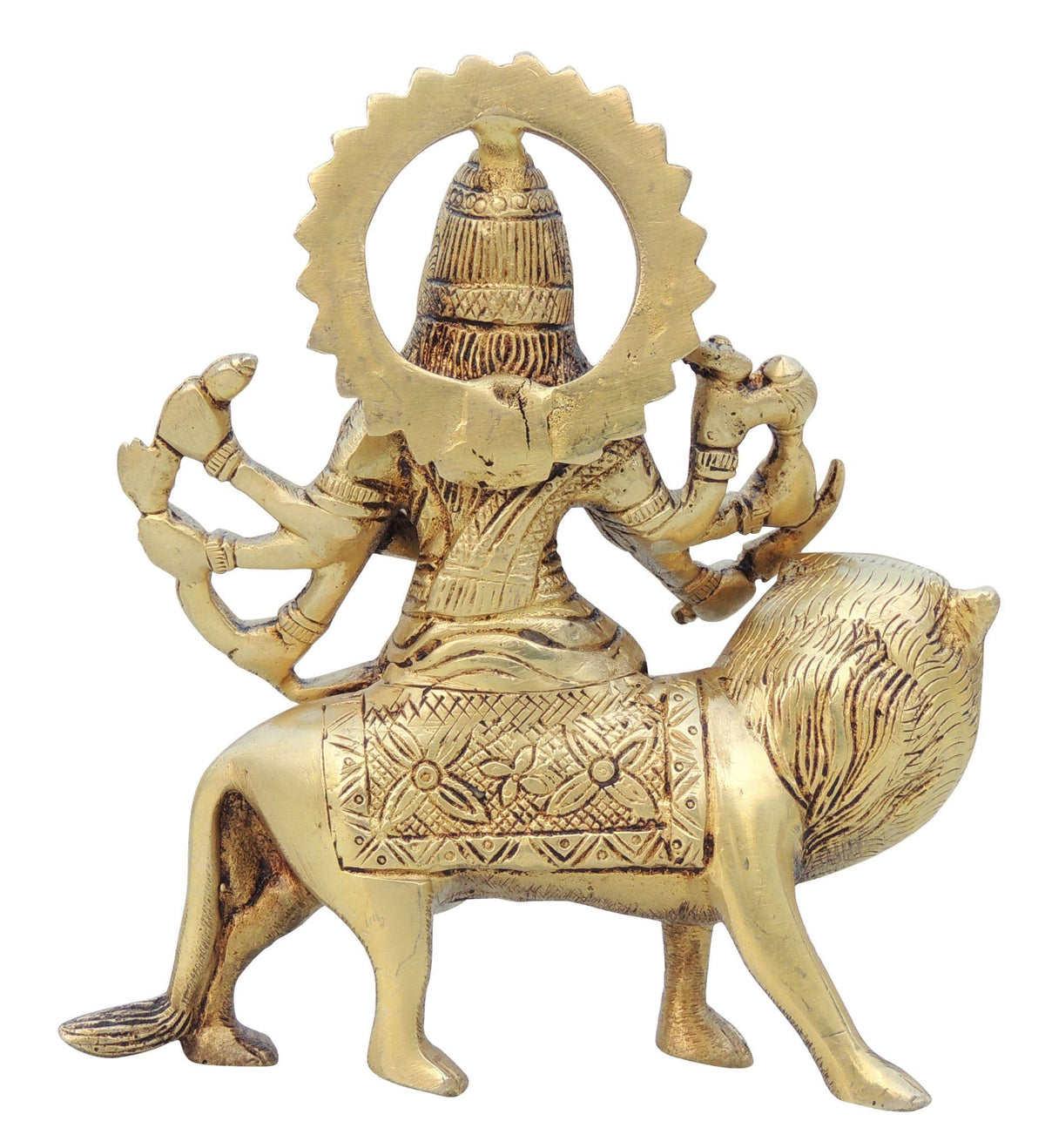 Brass Showpiece Durga Ji God Idol Statue - 5*1.5*6 inch (BS1028 D)