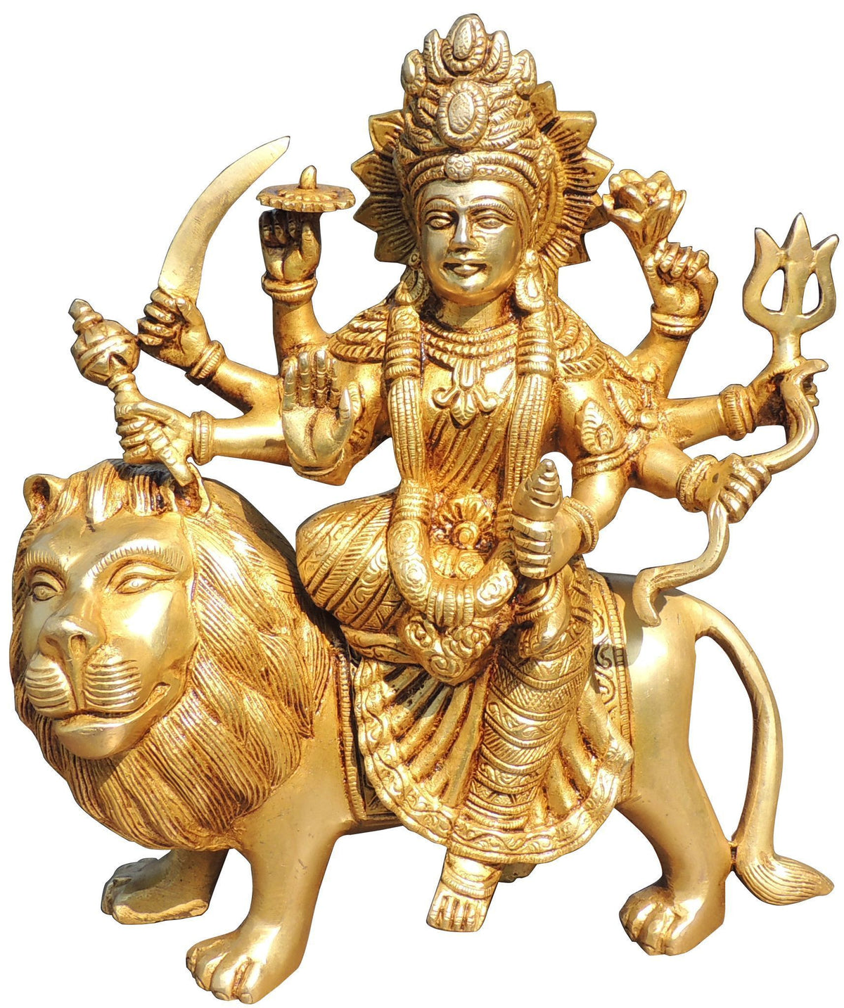 Brass Showpiece Durga Ji God Idol Statue - 10*4*11.5 Inch (BS1028 L)
