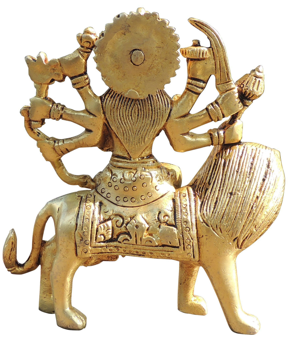 Brass Showpiece Durga Ji God Idol Statue - 5*2*5.5 Inch (BS1028 Y)