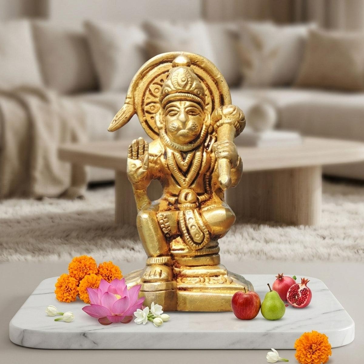 Brass Showpiece Hanuman Ji God Idol Statue  - 2.5*2.5*4 inch (BS1032 B)