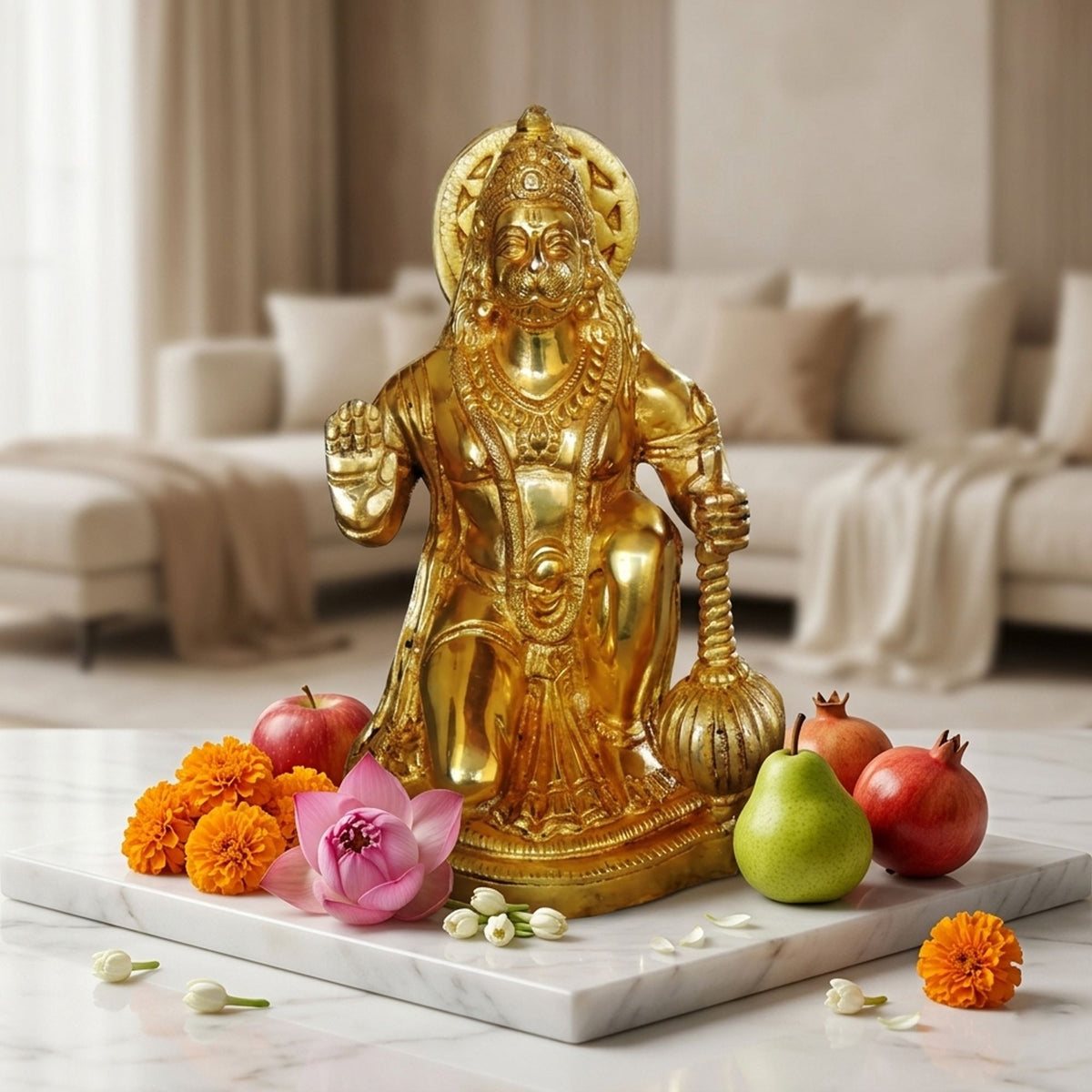 Brass Showpiece Hanuman Ji God Idol Statue  - 4.2*3*7 inch (BS1032 D)