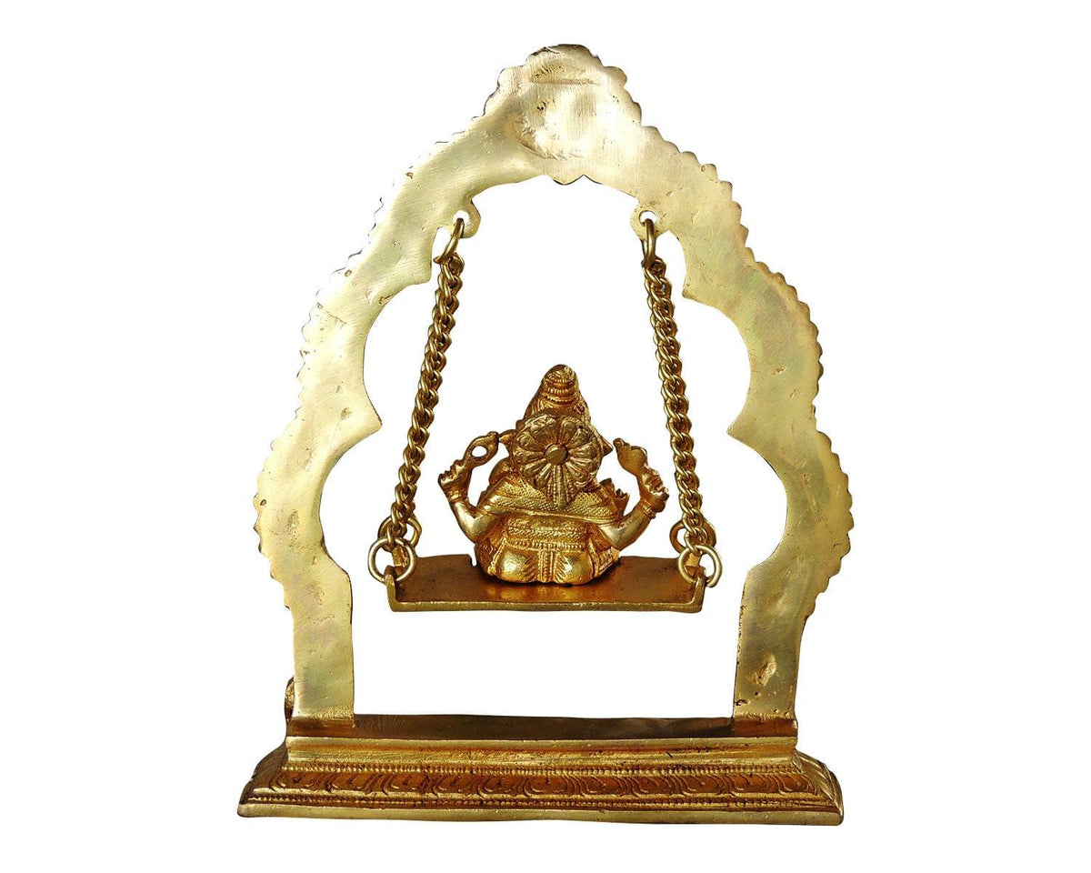 Brass Showpiece Ganesh Jhula God Idol Statue - 7.5*2.2*9.5 inch (BS1038 C)