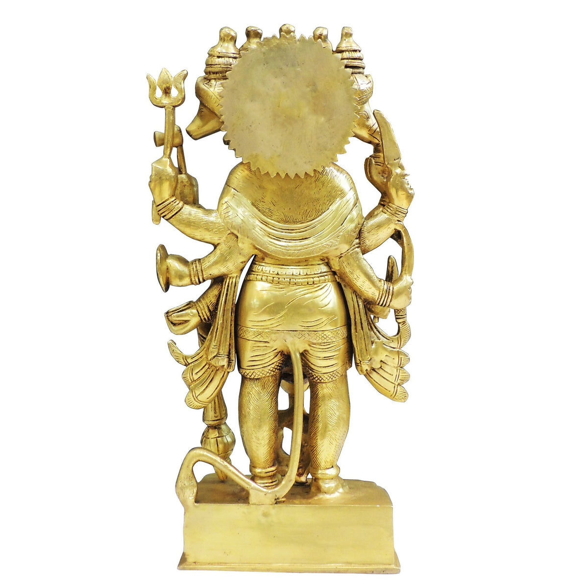 Brass Showpiece Standing Panchmukhi Hanuman Ji God Idol Statue - 7.5*5*18 Inch (BS1039 P)