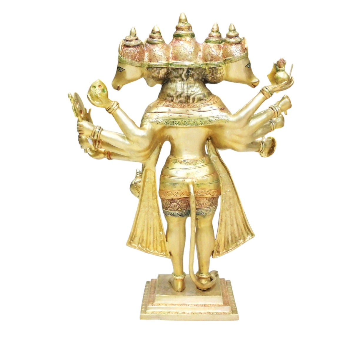 Brass Showpiece Standing Panchmukhi Hanuman Ji God Idol Statue - 26*11.5*35 Inch (BS1039 T)