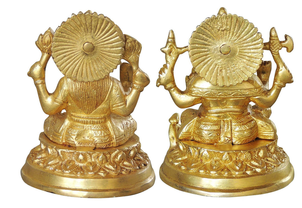 Brass Showpiece Laxmi Ganesh Pair God Idol Statue (BS1040)