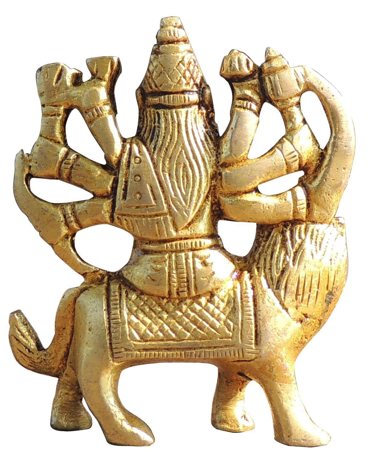 Brass Showpiece Durga Ji God Idol Statue - 2*1*3 inch (BS1044 C)