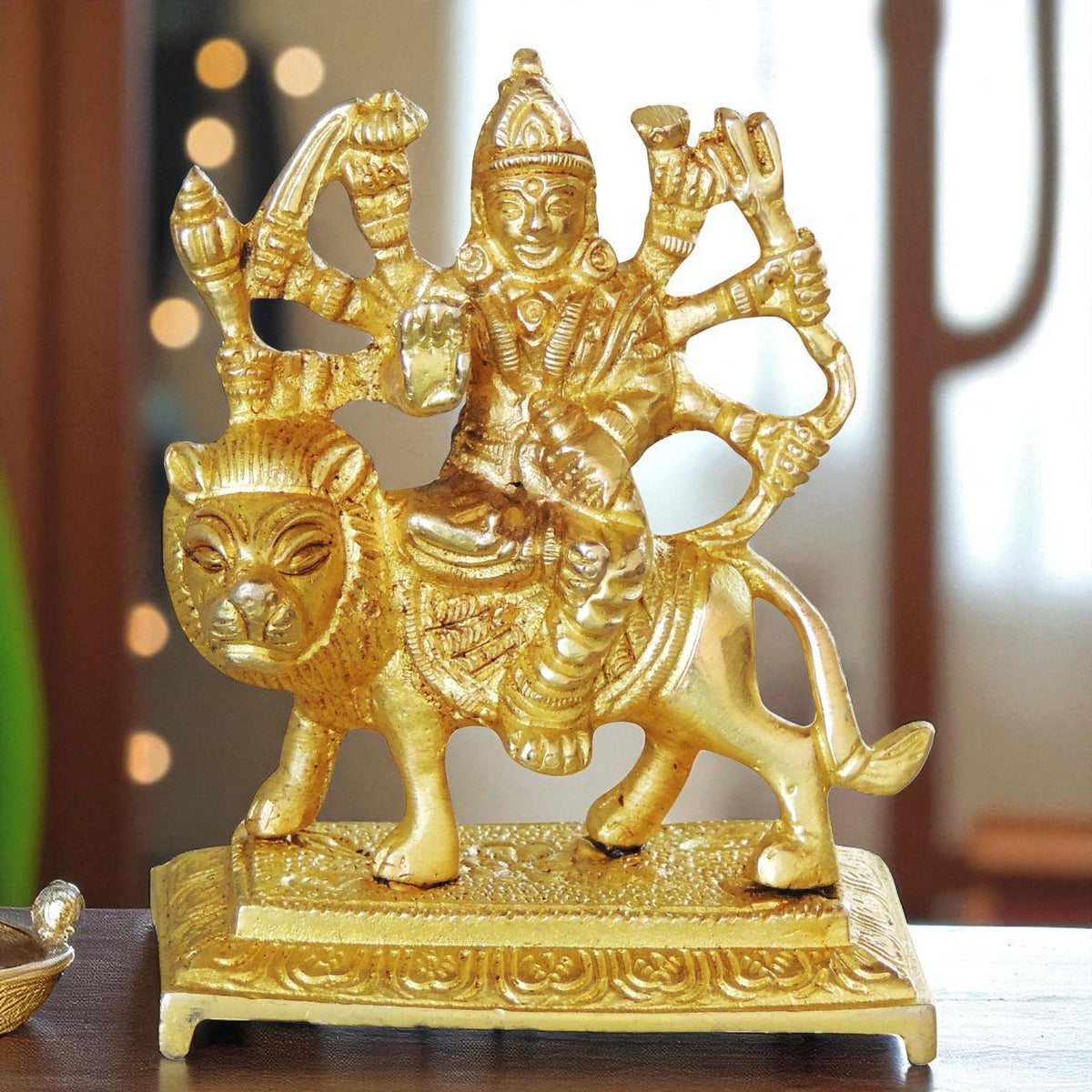 Brass Showpiece Durga Ji God Idol Statue - 3*1.5*3.5 inch (BS1044 D)