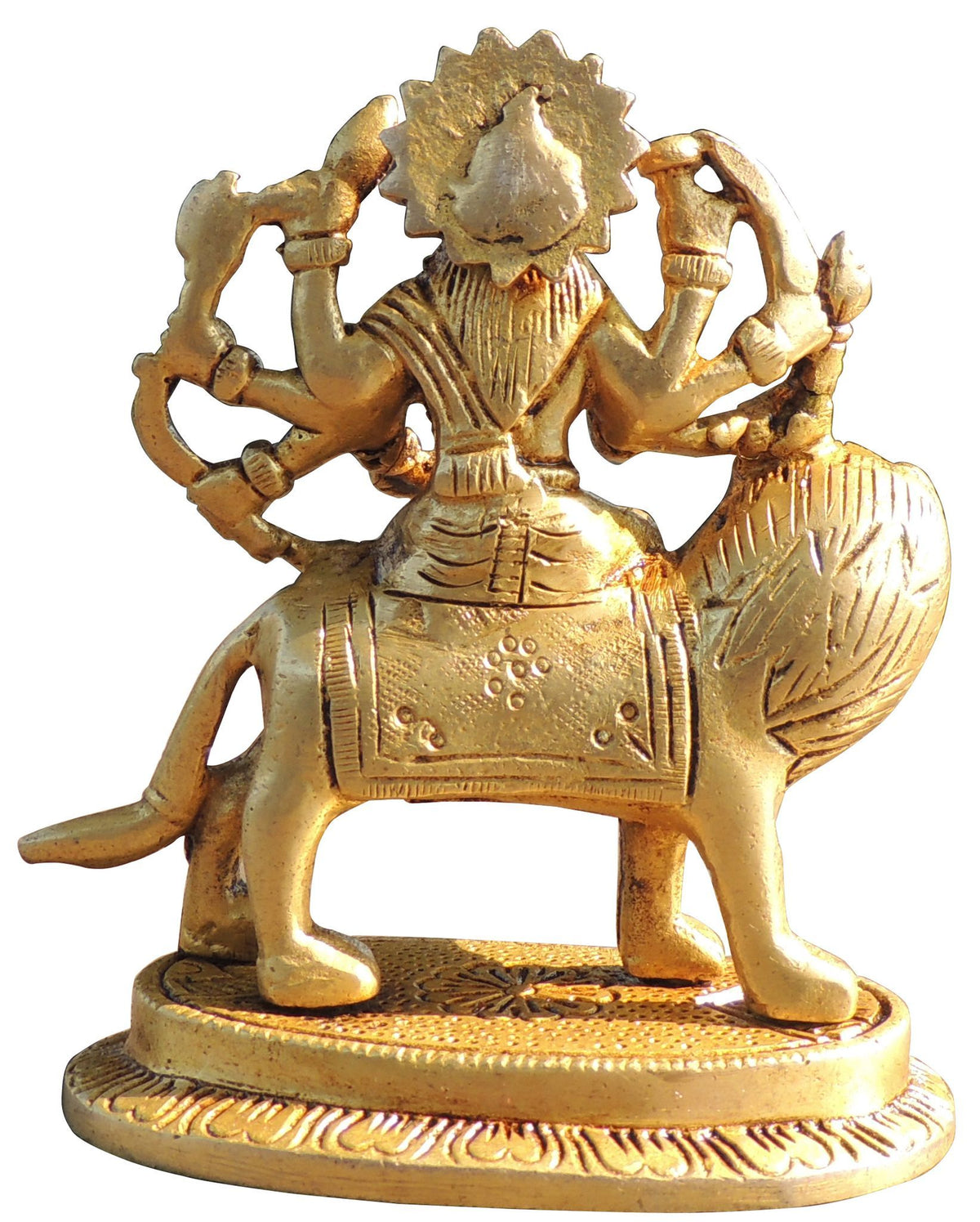 Brass Showpiece Durga Ji God Idol Statue - 3.7*2*4.2 Inch (BS1044 R)