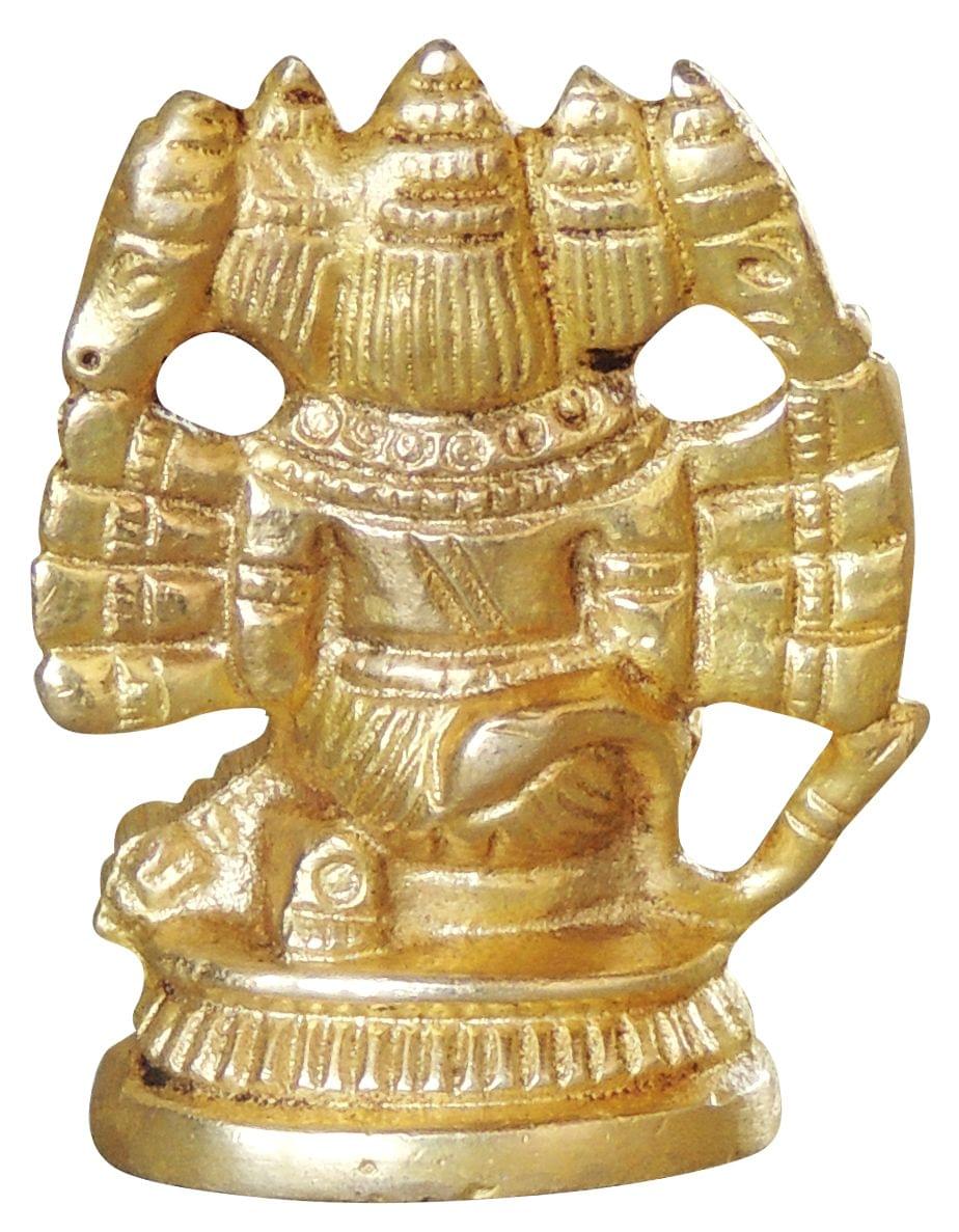 Brass Showpiece Panchmukhi Hanuman Ji God Idol Statue  - 1.5*1*2 inch (BS1048 C)