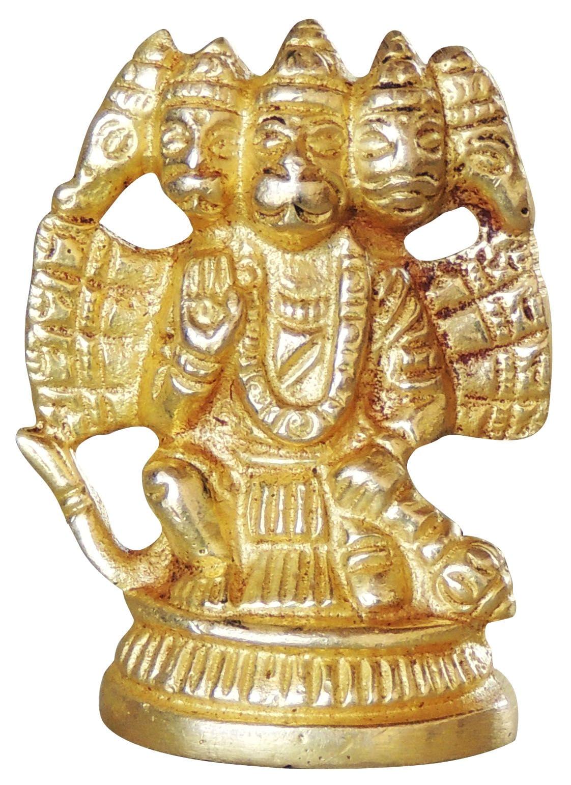 Brass Showpiece Panchmukhi Hanuman Ji God Idol Statue  - 1.5*1*2 inch (BS1048 C)