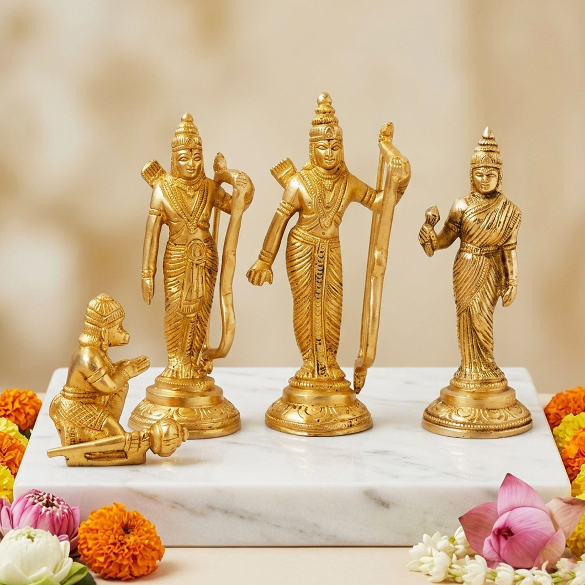 Brass Showpiece Ram Darbar God Idol Statue  - 5*1.5*5 inch (BS800 A)