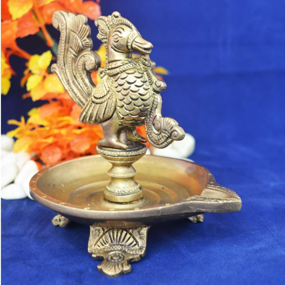 Brass Cock (Murga) Oil Lamp Deepak  - 5*4*5.2 inch (BS1162 A)