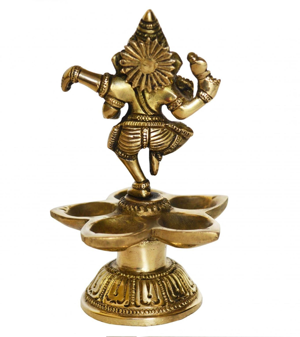 Brass Dancing Ganesha Oil Lamp Deepak - 3.6*3.6*6 inch (BS1169 A)