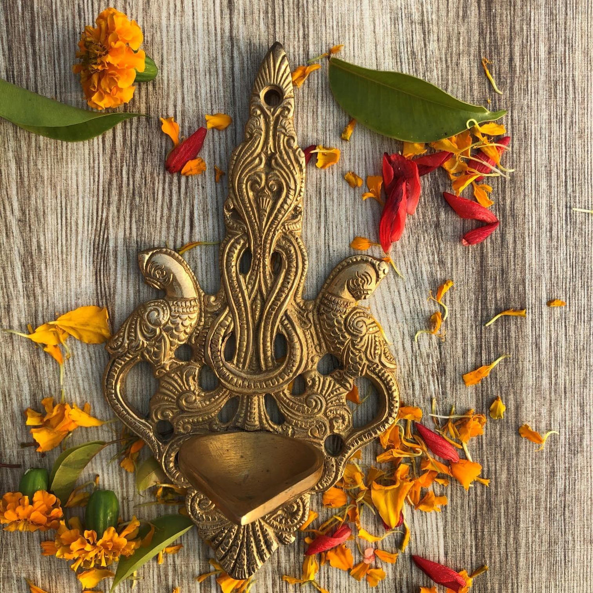 Brass Wall Hanging Wall Decor Oil Lamp Deepak  - 2*4*6.8 inch (BS1198 A)