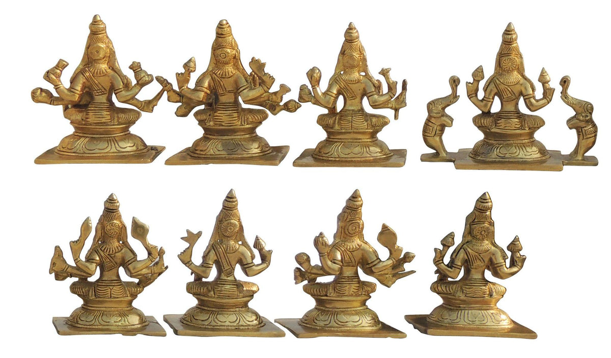 Brass Showpiece Ashthalakshmi Set Laxmi Ji God Idol Statue Set of 8 Piece (BS1213 A)
