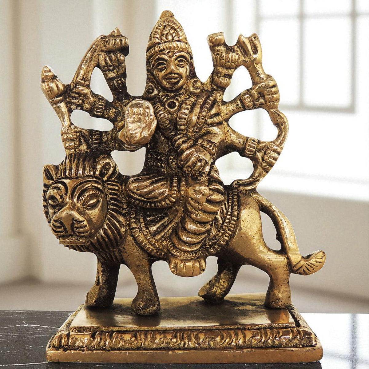 Brass Showpiece Durga Ji God Idol Statue - 3.3x1.5x4 Inch (BS1225 A)