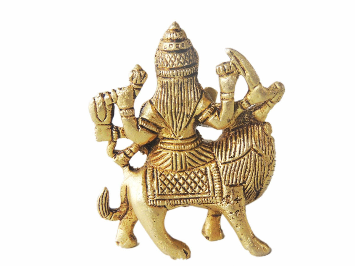 Brass Showpiece Durga Ji God Idol Statue - 3.5*1.5*3 inch (BS1227 A)