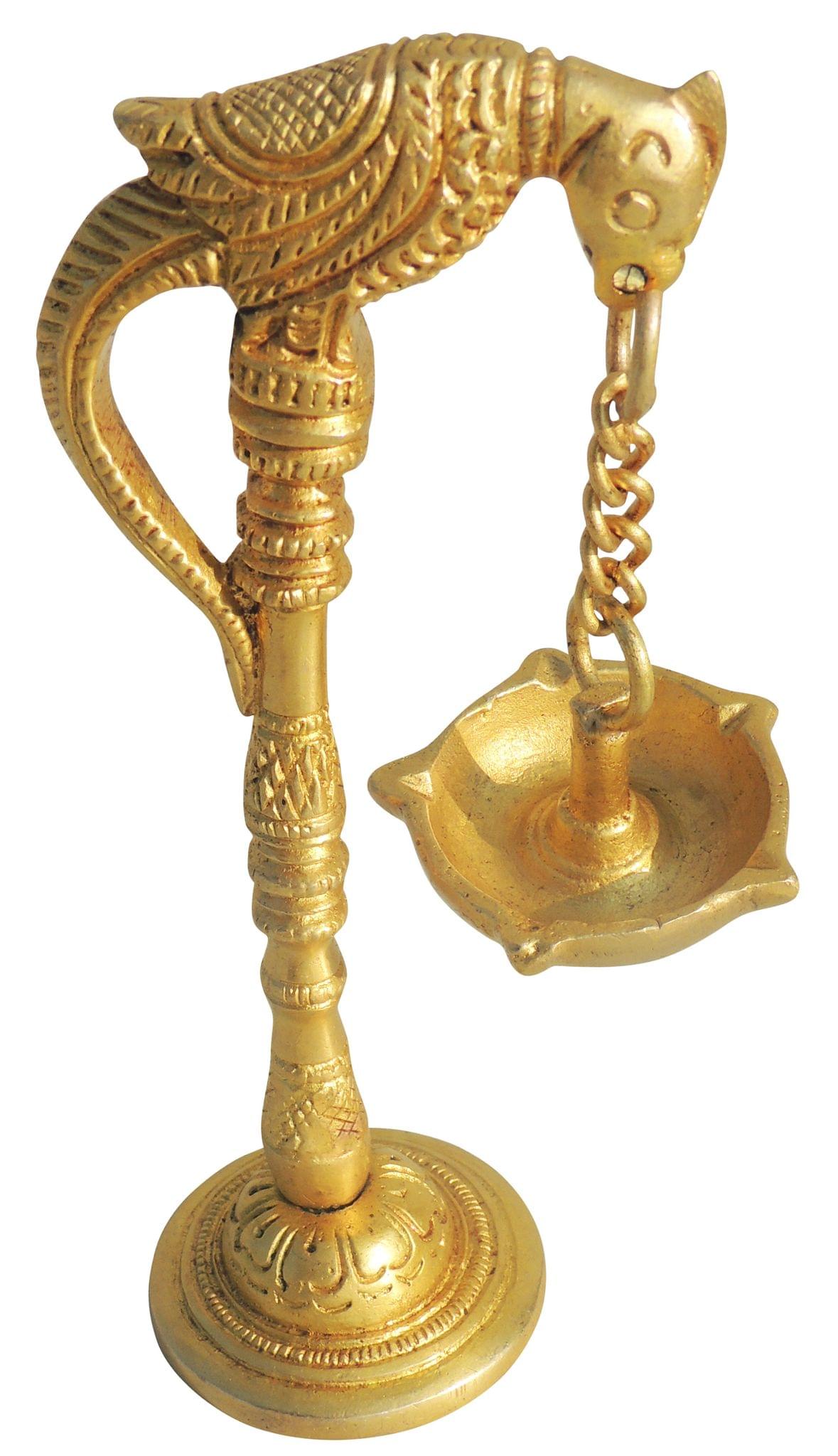 Brass Table Decor Oil Lamp Murga Deepak - 3.3*2*6.3 inch (BS1228 C)