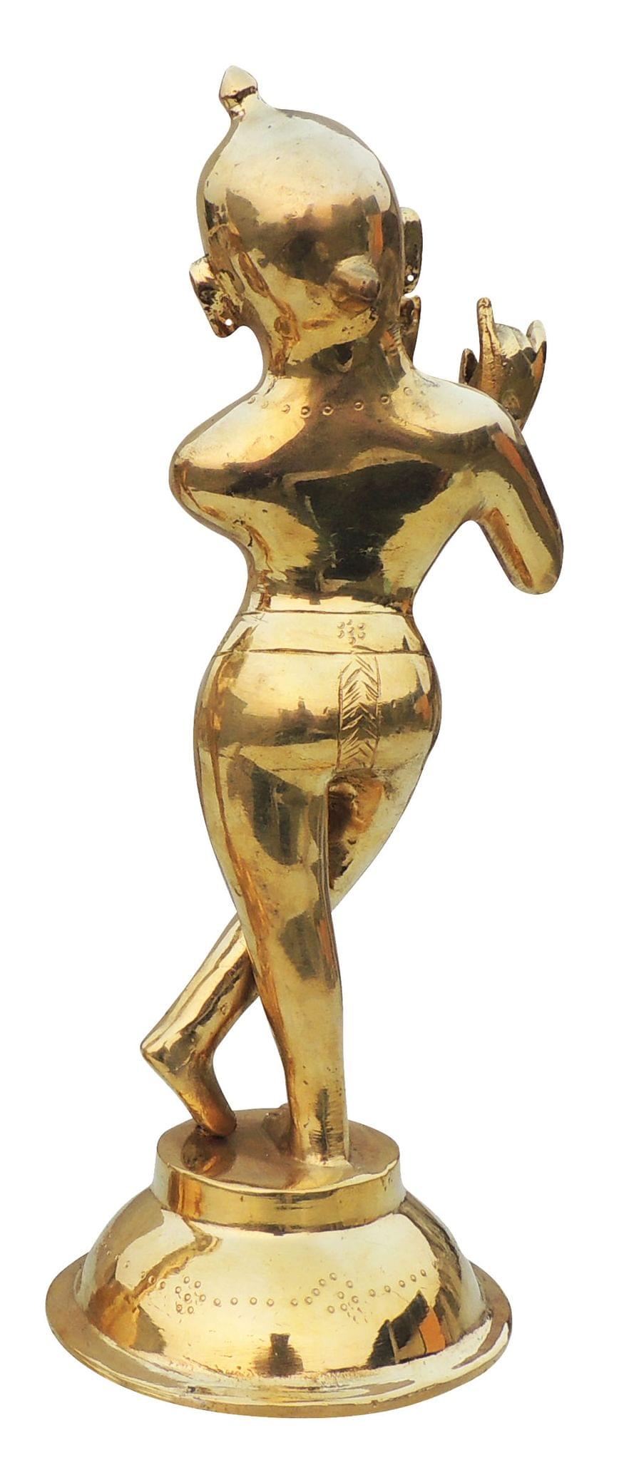 Brass Showpiece Krishna Ji God Idol Statue - 5*5*12.5 Inch (BS1236 K)
