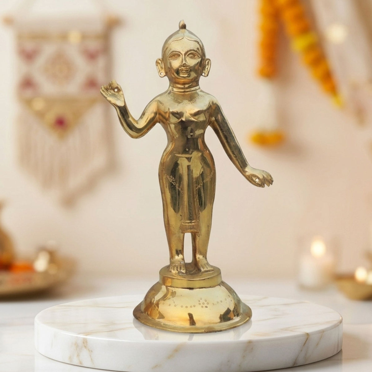 Brass Showpiece Radha God Idol Statue - 6.6*4.7*11.5 Inch (BS1236 R)