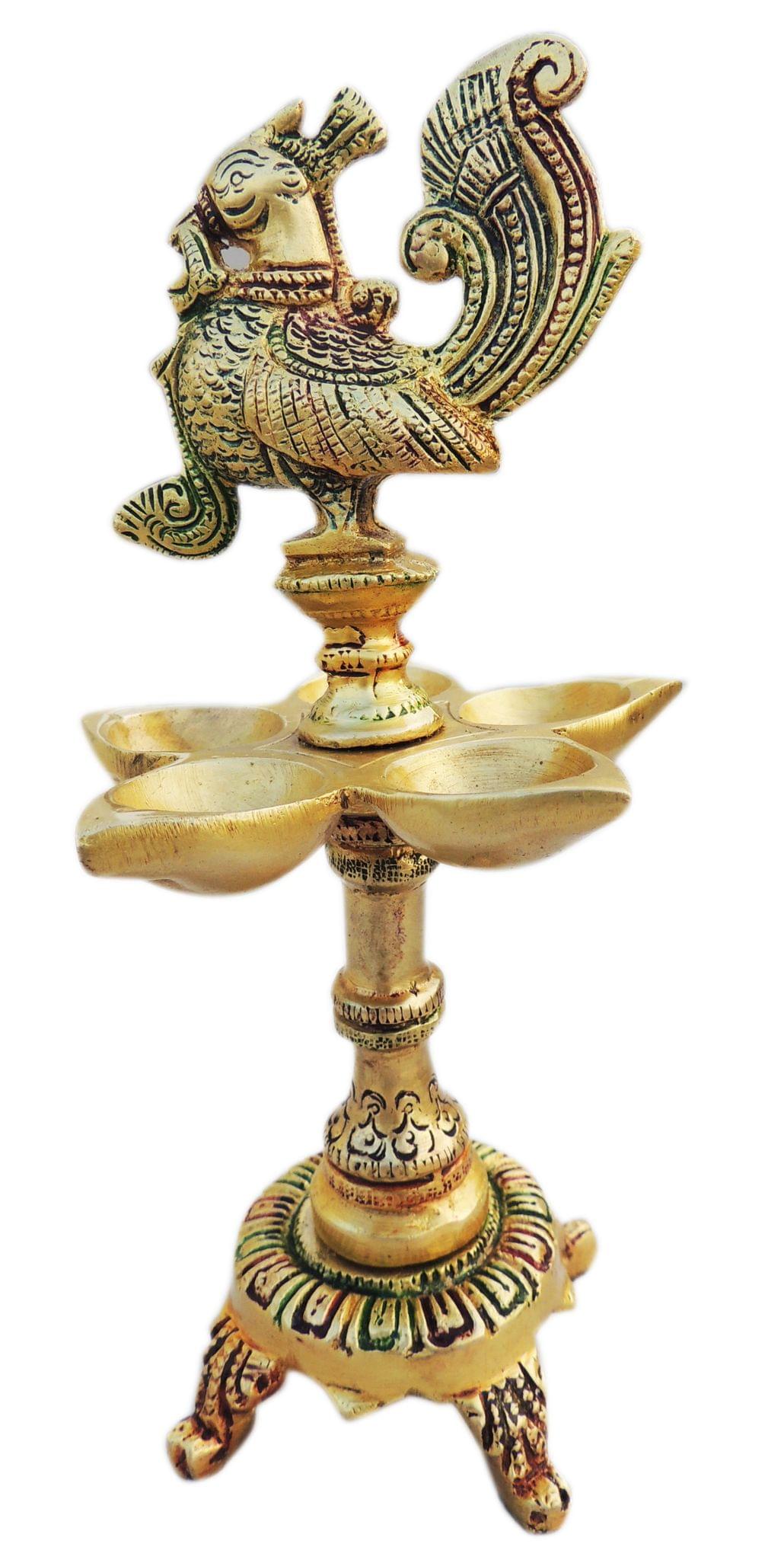 Brass Showpiece Murga Deepak Statue - 4.2*4.2*9.2 inch (BS1239 C)