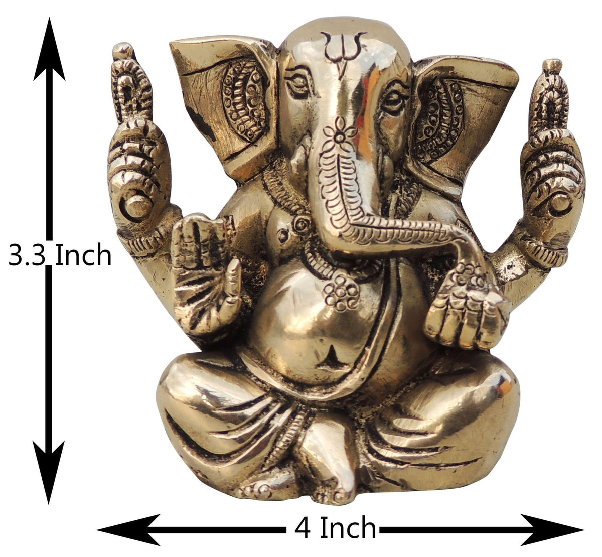 Brass Showpiece Ganesh Ji Statue -4*2.2*3.3 Inch (BS1241 D)