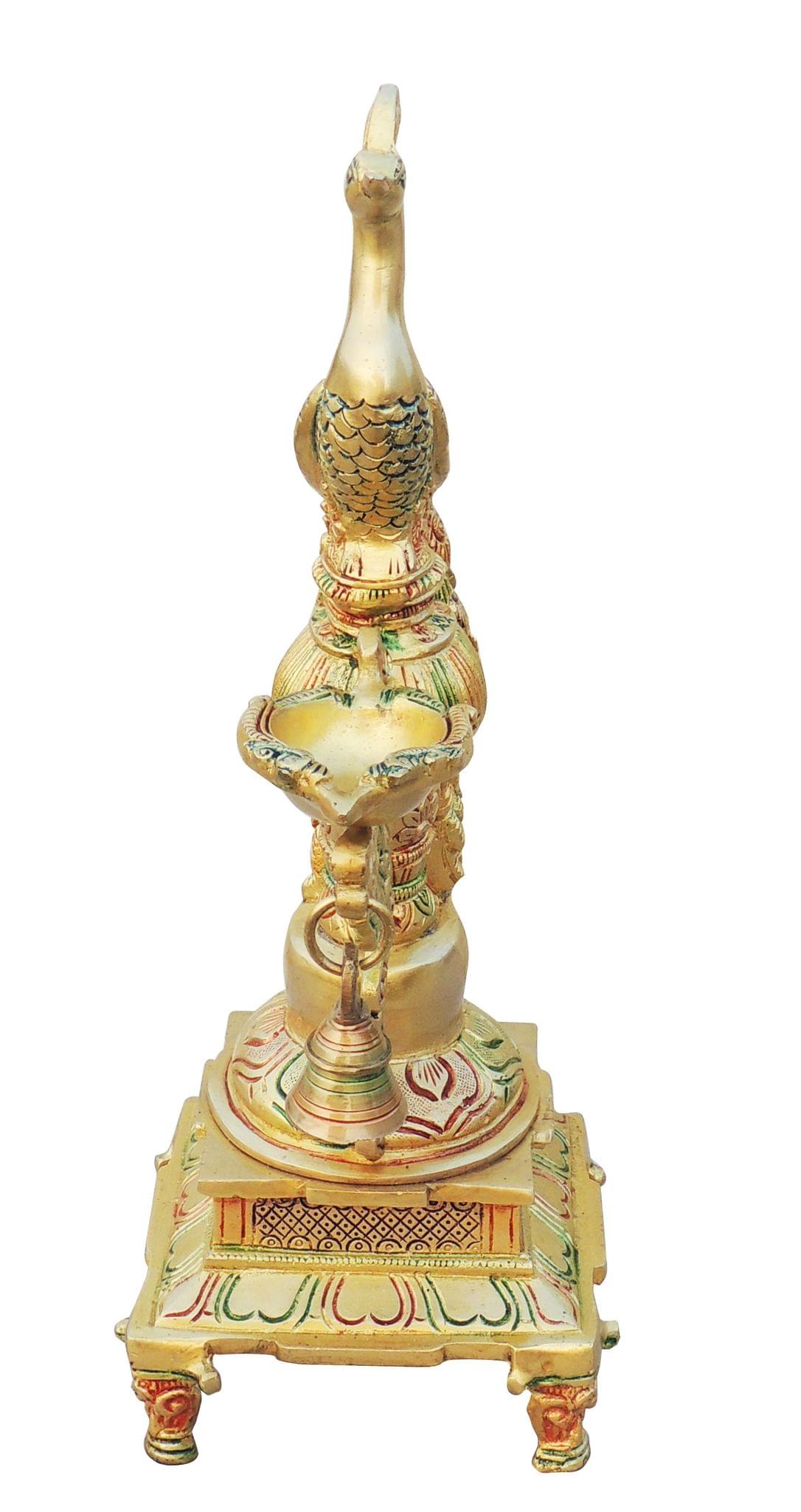 Brass Fancy Peacock Deepak - 6*4.5*11.5 inch (BS1255 C)