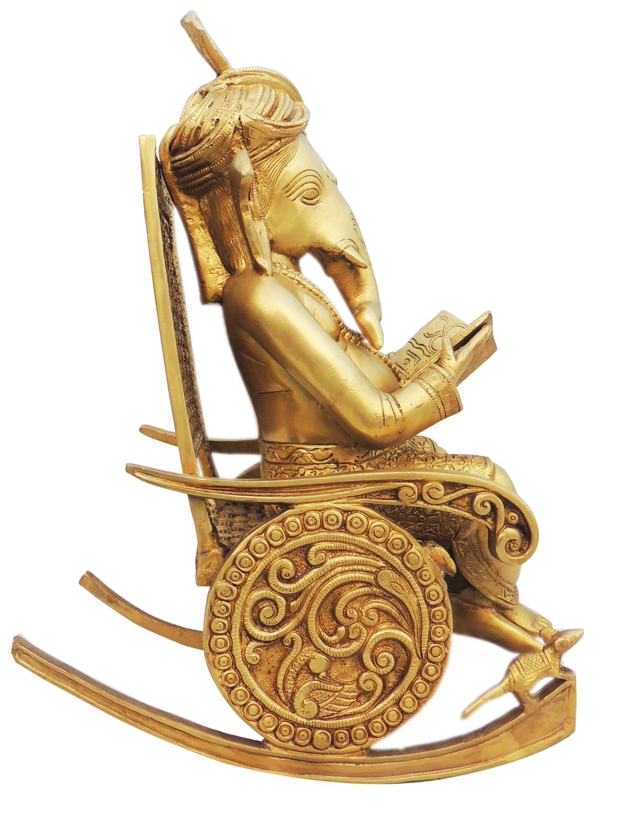 Brass Showpiece Chair Ganesh Statue - 7*11*16 inch (BS1262 E)