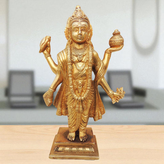 Brass Showpiece Dhanvantri Ji Statue  - 6.5*2.5*10.2 Inch (BS1268 D)