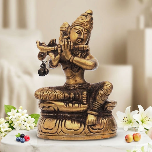 Brass Showpiece Krishna Statue - 2.5*1.5*4 Inch (BS1269 C)