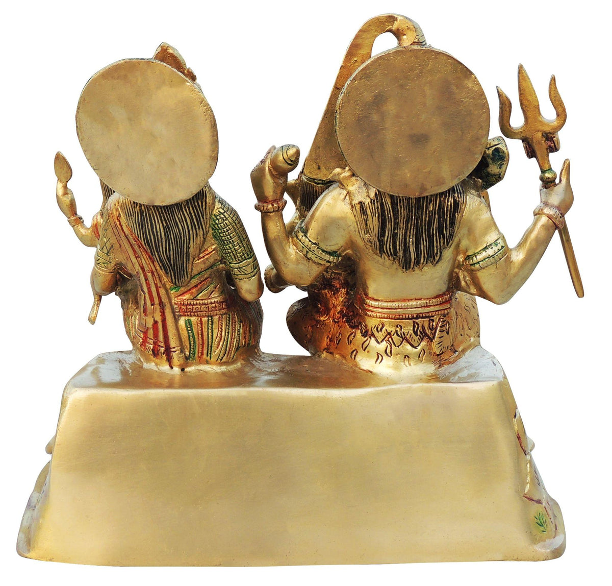 Brass Showpiece Shiv Parivaar On Hill Colour Idol Statue  - 12*6.5*12 inch (BS126)