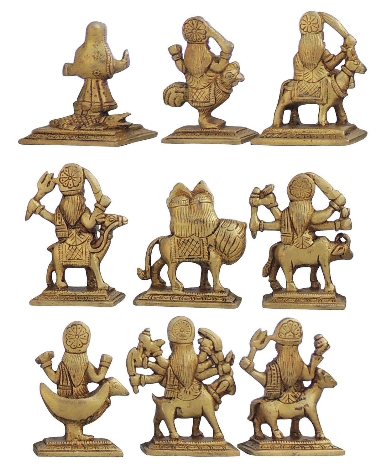 Brass Showpiece Nau Durga [Nine Durga] Statue - 2.5*1.5*3.2 Inch (BS1271 A)