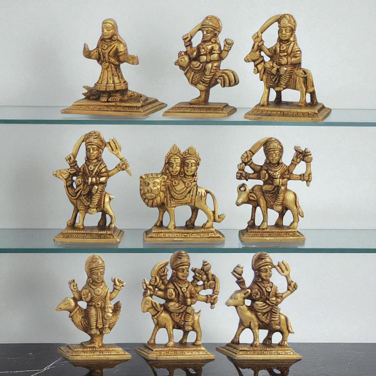 Brass Showpiece Nau Durga [Nine Durga] Statue - 2.5*1.5*3.2 Inch (BS1271 A)