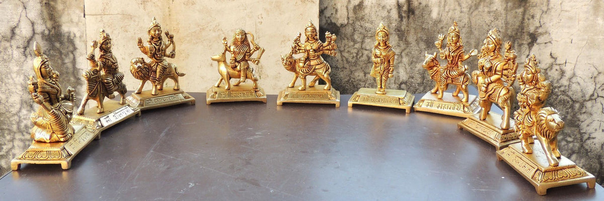 Brass Showpiece Nau Durga [Nine Durga] Statue (BS1271 E)