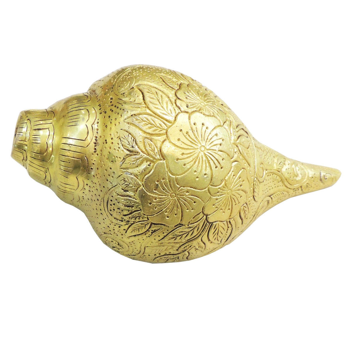 Brass Shankh Conch Shell Idol - Pooja Room Decor - 7*3.5*3 Inch (BS1277 D)