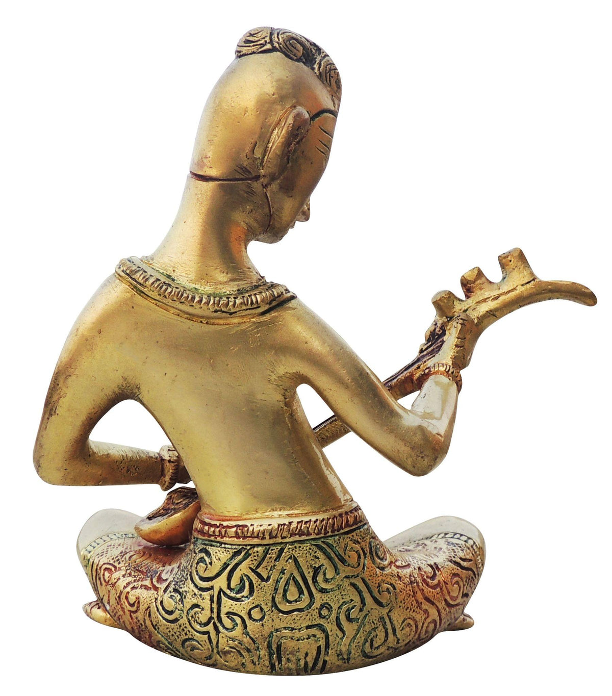 Brass Showpiece Man With Muscial Instrument - 5.5*2.5*6.2 Inch (BS1284 C)