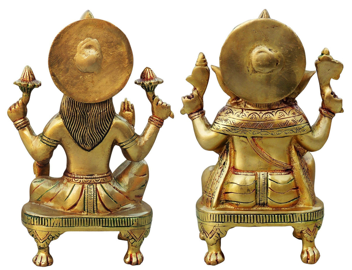 Brass Showpiece Laxmi Ganesh Pair God Idol Statue (BS1285)